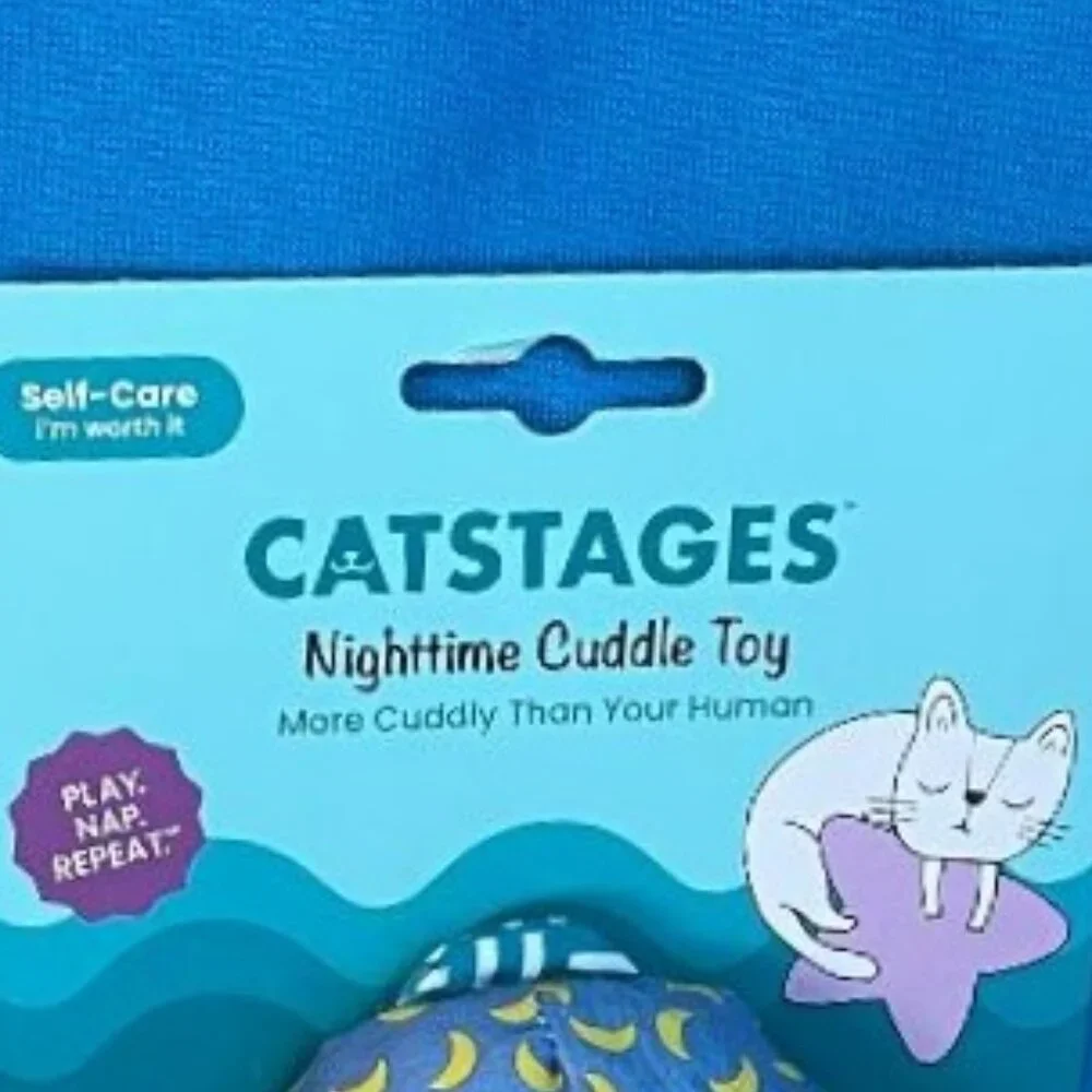 NEW ~ CATSTAGES LARGE GLOW IN THE DARK KITTY CAT NIGHTTIME CATNIP & CUDDLE TOY